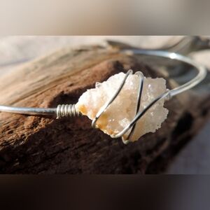 Silver Druzy Bangle Bracelet